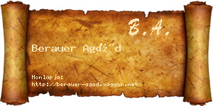 Berauer Agád névjegykártya